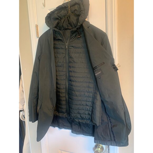 Banana Republic Mens Green Blazer/Field Jacket W/Hood Vest - Picture 8 of 12